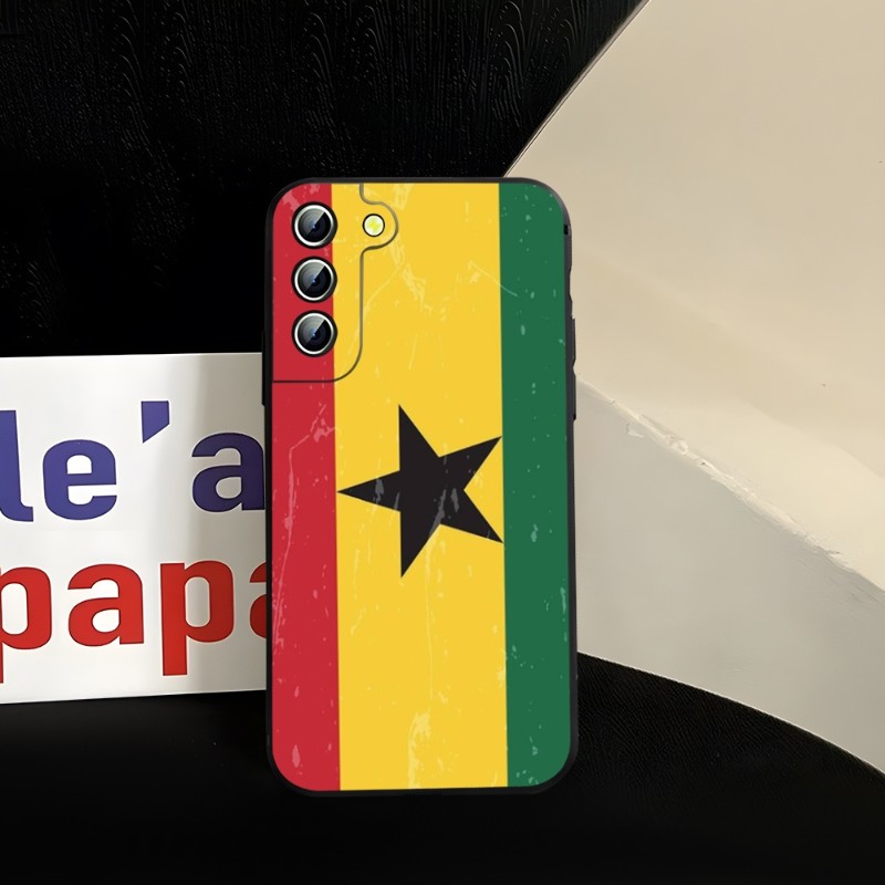 Ghana National Flag Phone Case för Samsung A34 A52 A53 A51 A14 A50 A33 A13 A22 A31 A54 A03S A21 A81 A24 Silikon bakåtskydd