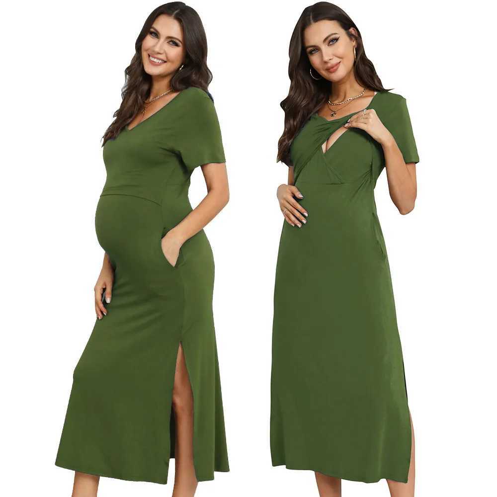 Maternidade Vestidos de verão Vestido de enfermagem PremaMa de verão Mulheres de manga curta Gestante Gestante Vestidos de Maternidade de Maternidade Photoshoots 24412