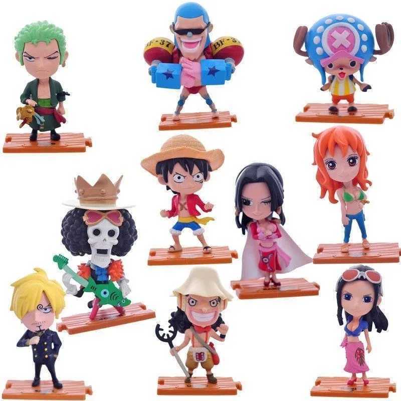 Heroes de quadrinhos /conjunto Figuras de ação de uma peça Luffy Zoro Chopper Collectible Model Figuras Kids Toys Boy Annime Gifts Decoration 240413