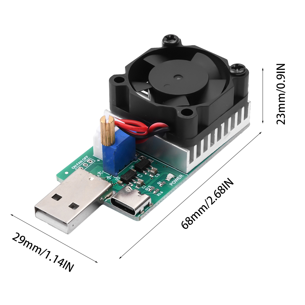 USB定量電流電子負荷計モジュール調整可能3.7V-13V電圧18W/22.5W老化抵抗USB抵抗モジュール