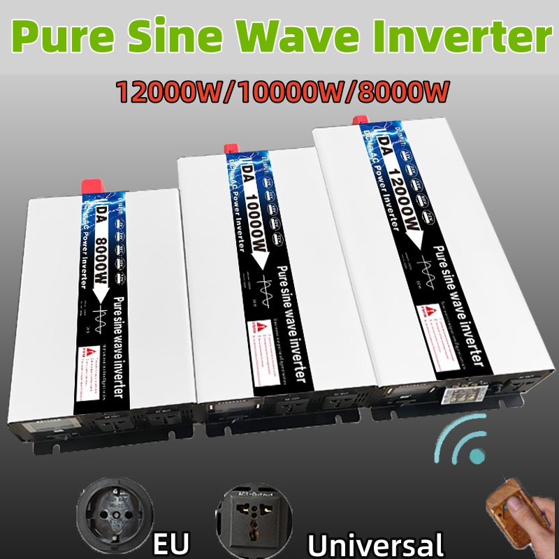 12000W 10KW 8KW Pure Sine Wave Inverter DC 12/24/48V till 110V 220V Power Inverter Car Inverter för Solar System Home Outdoor RV