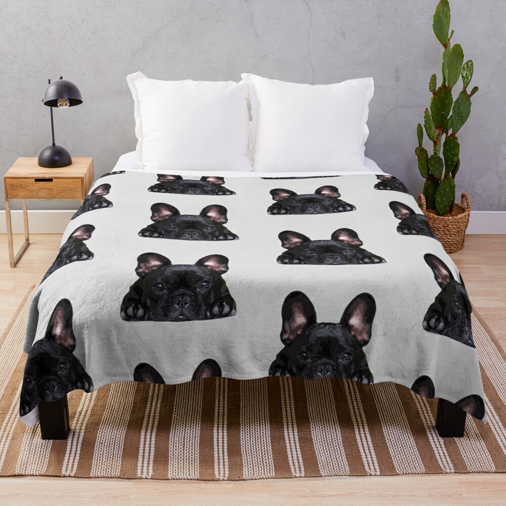 Bulldog bulldog noir chiot chien jet couverture sieste couverture de flanelle tissu polyvalent