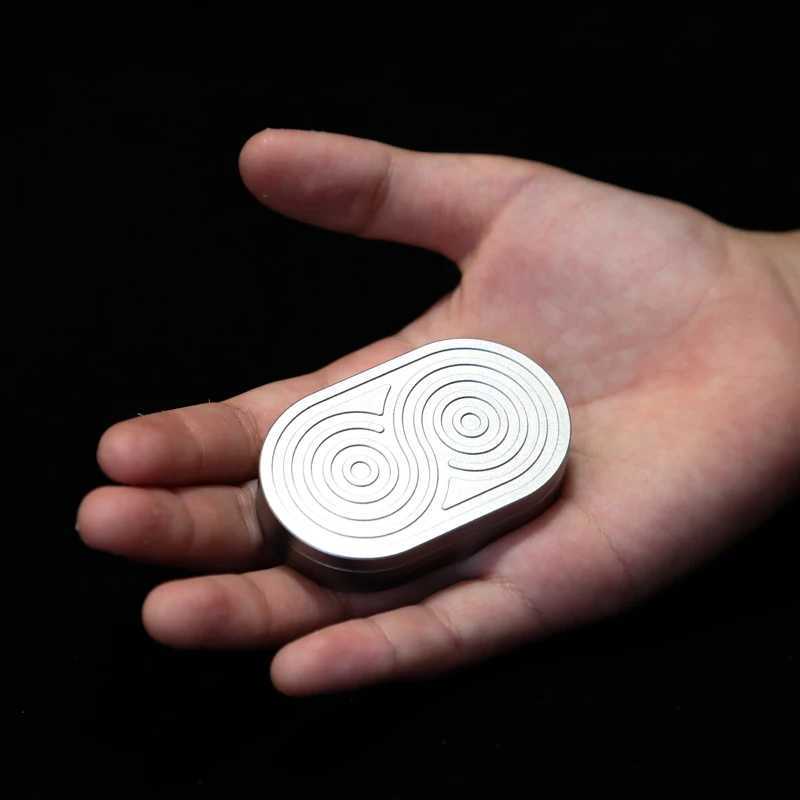 Decompression Toy Funny EDC Top Spinning Poker Toys Water Ripple Magnetic Push Slider Stress Relief Toy Fidget Spinner Anti Stress Magnetic Toys 240412