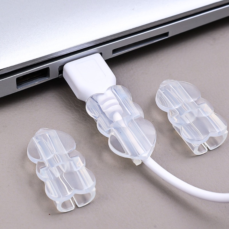 Câles de protecteur transparent Sleents de couverture pour iPhone 14 13 12 Pro Max Samsung Xiaomi Cable Câble câble Clips Protector Clips