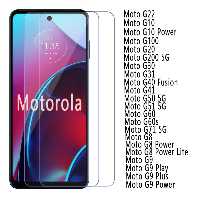 2-Screen Glass pour Motorola Moto G22 G10 G100 G20 G200 G30 G31 G40 G41 G50 G51 G61 G60 G60S G71 G8 G9 Power Play Cover Film Film