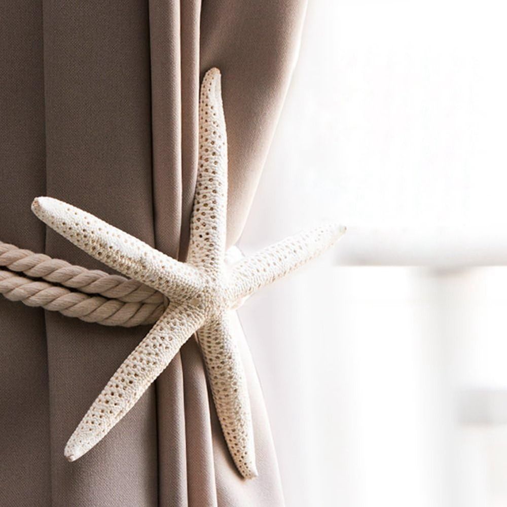 Stable étoile-rideau à rideau à cravate Creative Nordic Natural Natural Curtain Buckle Starfish Starfish Fixing Curtain Tie Living Room