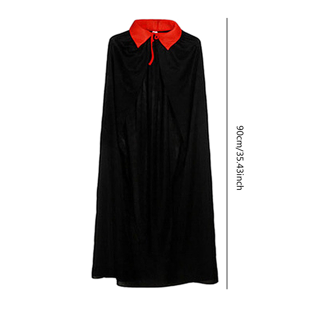 Adult Kids Cosplay Costume Halloween Cloak Reversible Black Red Velvet Robe Cape Witch Wizard Hooded Vampire Cloak For Halloween