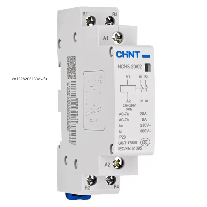 Chint NCH8 20A 25A 40A 63A DIN RAIL HOMIDY AC CONTCONTOR 220V 230V 380V 400V 1NO1NC 2NO 2NC 4NO 1シングル3 3フェーズ