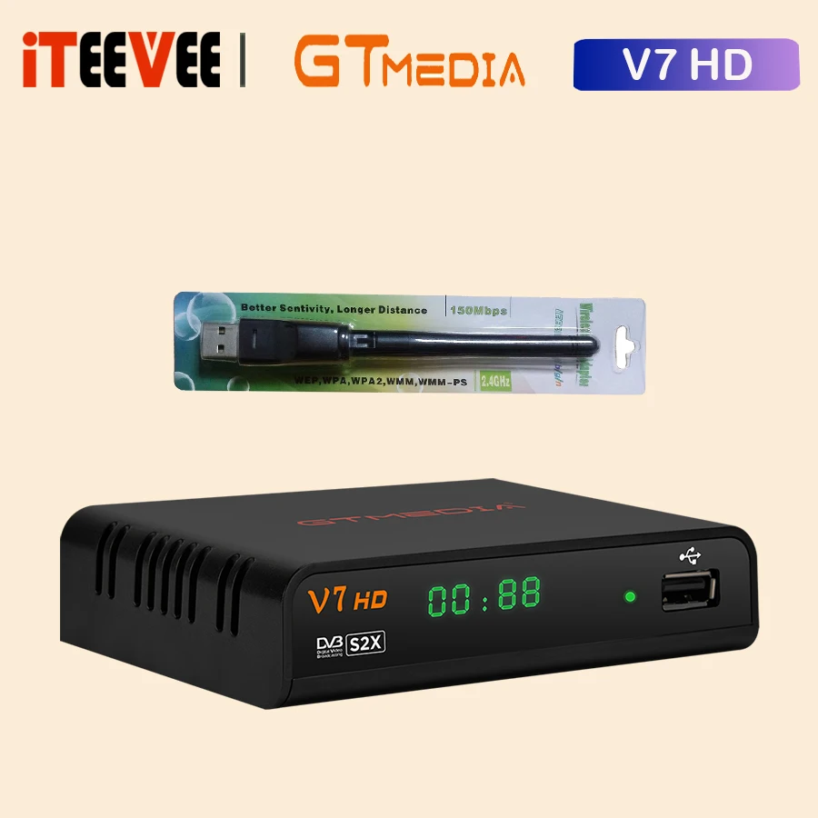 Finder GTMedia V7 HD DVBS/S2/S2X Tam Hız USB 3/4G ve USB WiFi YouTube H.264 BP 1080P Yazılım Yükseltmeleri