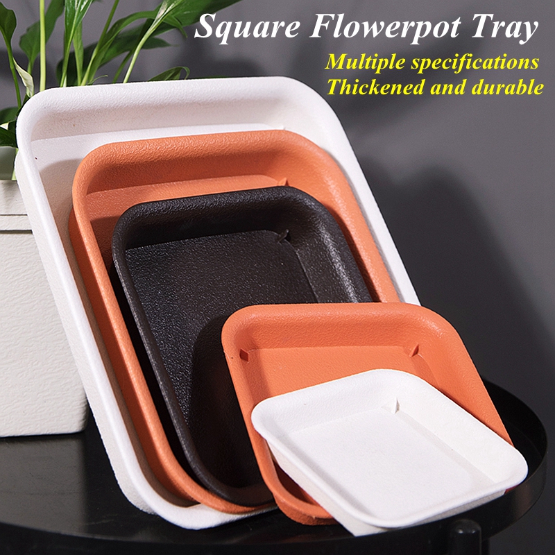 Plaças Plauger Bandejas de flores quadradas de flores espessadas Plantador de base de flores de flor Pote