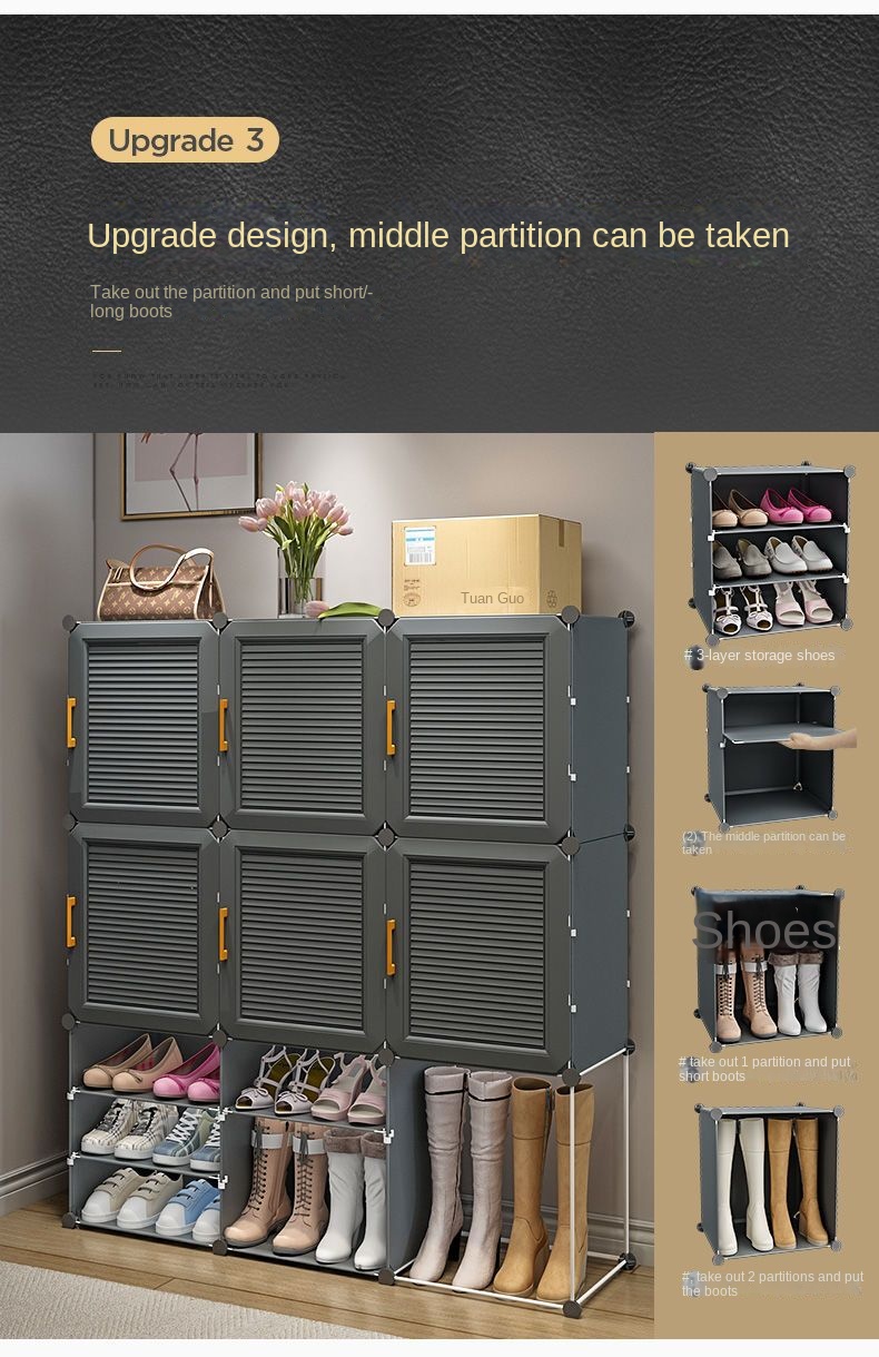 Simplicité Ménage à haute capacité Armoires de couloir shoerack pour le salon Transport de rangement étagères Corridor Shoe Rack Furniture