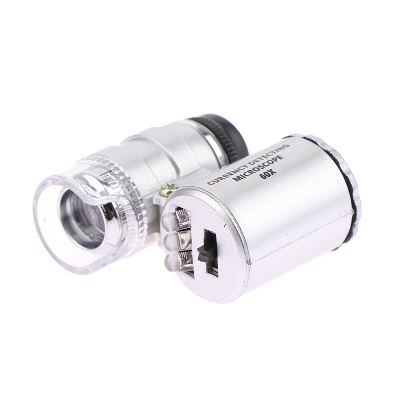 60X Portable Microscope illuminé Mini Pocket LED MALLOGIER LE VERRE HANDELER BEIDEMER