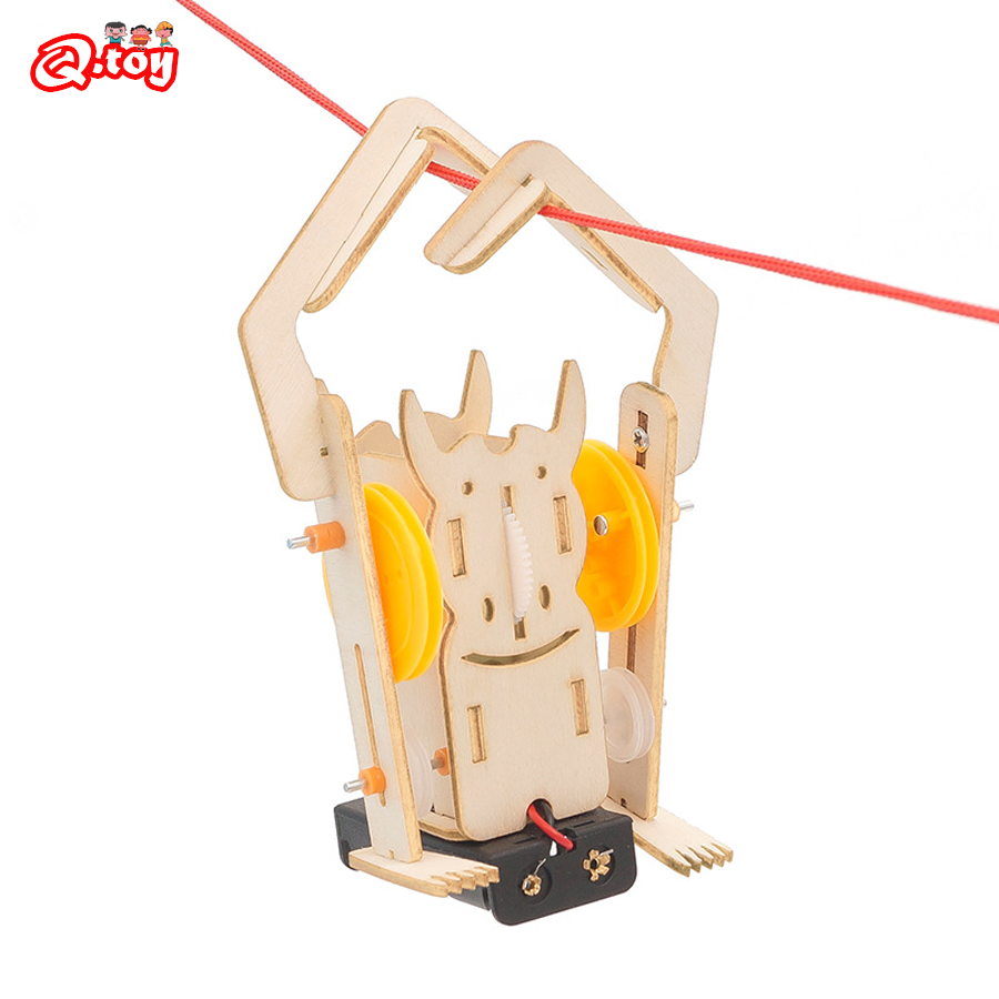 DIY ROPE Climbing Robot STEM Toys Technologia Science Experimental Tool Kit Uczenie się edukacyjne drewniane gry puzzle dla dzieci