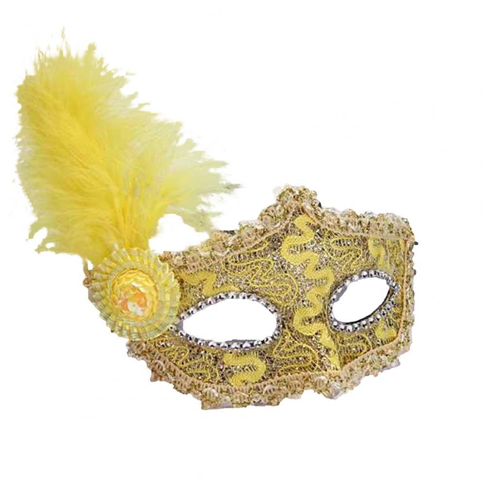 Eyewear Mask Ball Masque Sexy Lace Sequins Cosplay Prop Half Face Inlaid Rhinestone Feather Party Props Halloween Women Mask