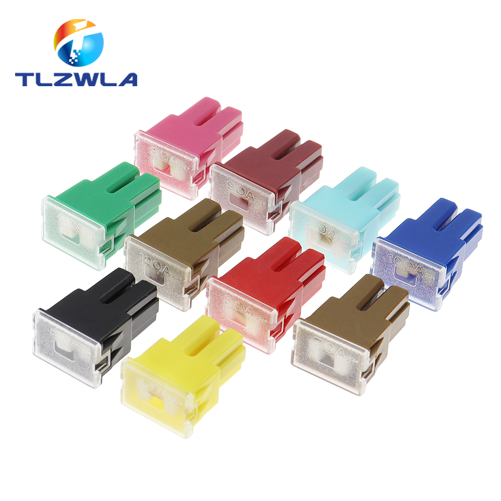 1 stks Automotive Car Truck Van Square Fuse 32V DC Lange voet vrouwelijke zekering 20A 30A 40A 50A 60A 70A 80A 90A 100A 120A