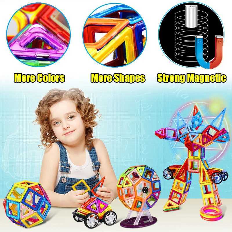 Dekompressionsleksak 168st Designer Magnetiska block Big size DIY Magnet Toys Dra Magnetiska byggstenar Monterade leksaker för barngåvor 240413
