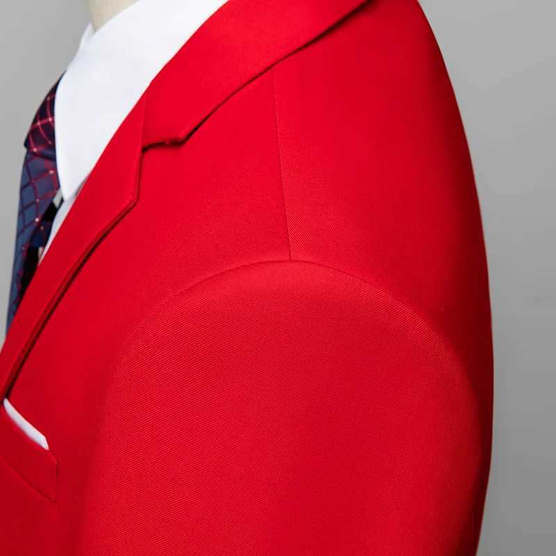 Men's Suits Blazers Pure Color Suit Mens Wedding Party Dress Jacket Vest Trousers Fashion Slim Fit Blazer Waistcoat Pants Red Blue Green