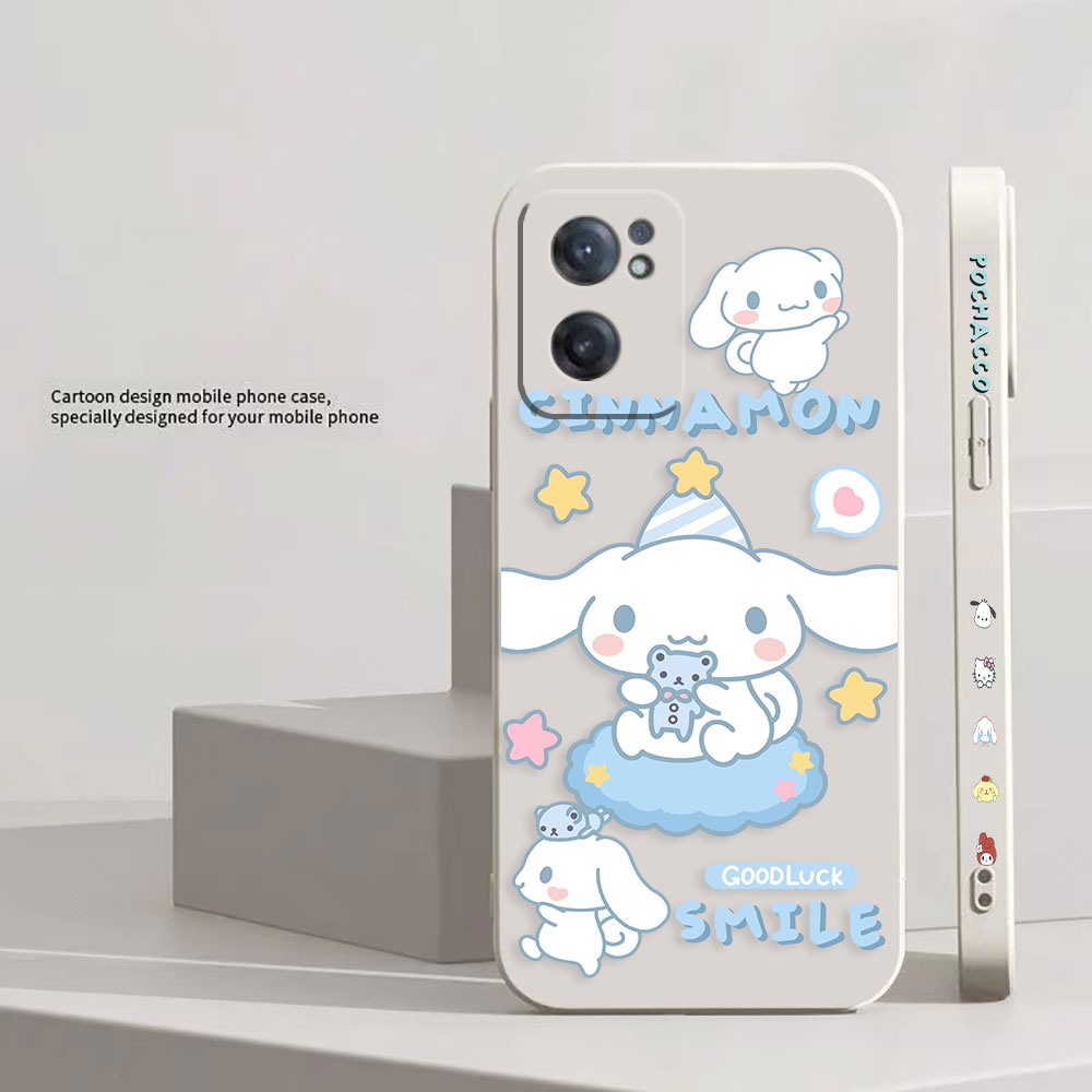 OnePlus 6t 7t 9 9r 8 8t 7 7t 5 5t 6 Ace 2v Nord 2 3 Pro Color Liquid Case Case Funda Shellのかわいいポチャッコシンナモロール電話ケースケース