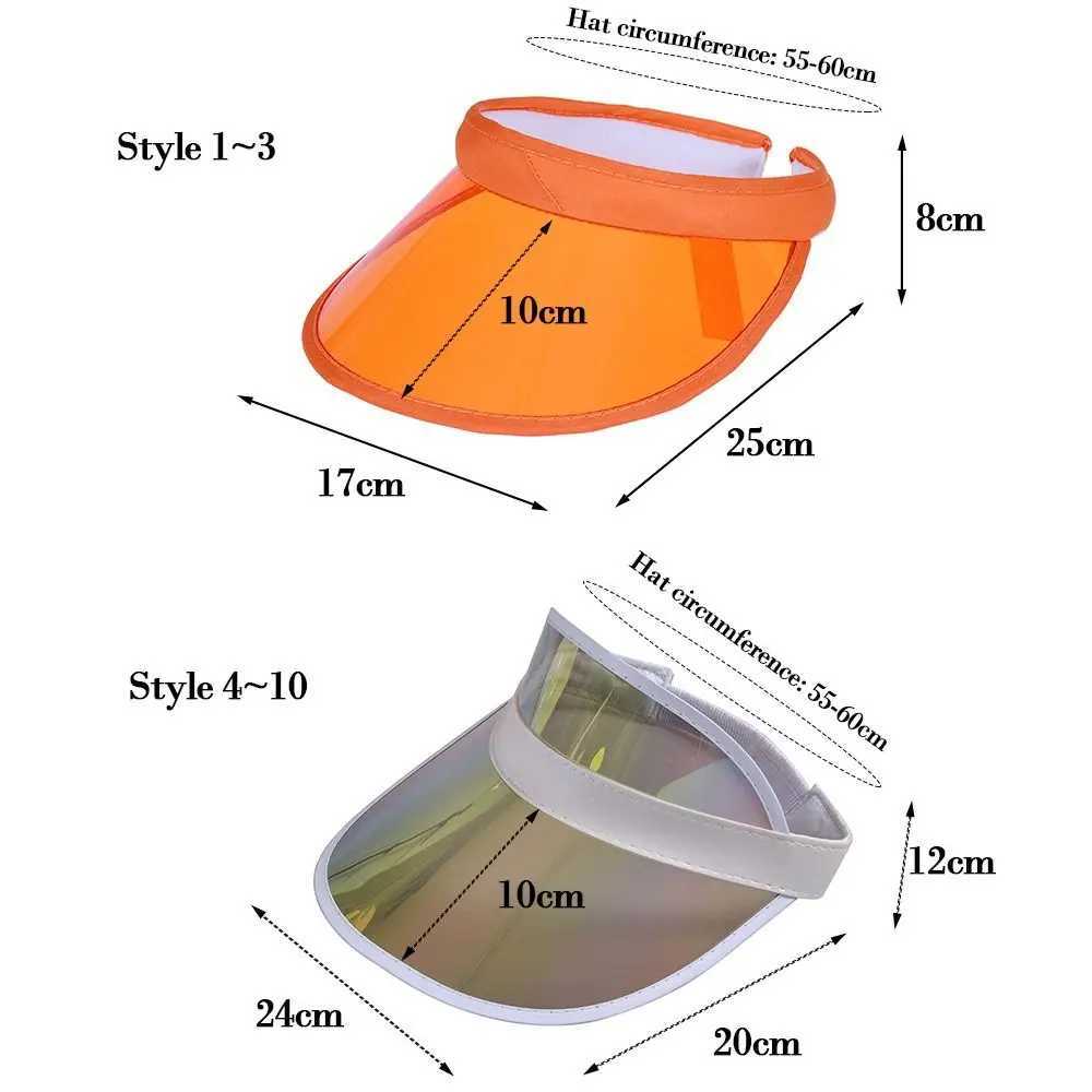 Visors Wide Brim Chapeaux Bucket Bucket Plastic Transparent vide Top Femmes Men Anti-Uv Sunshade Hat Summer Baseball Bicycle de soleil Sun Caps Caps New Fashion 240412