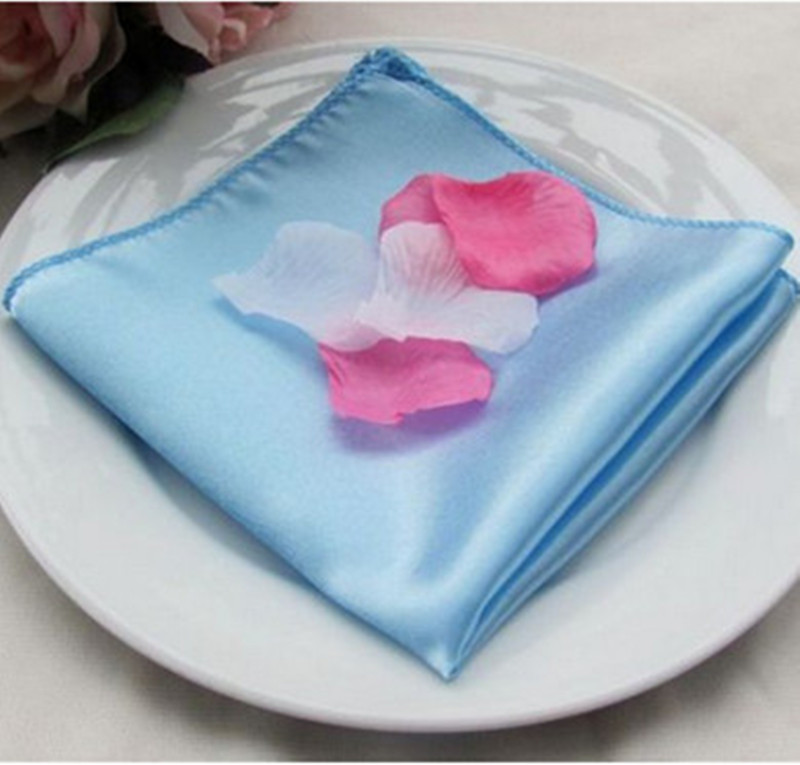 45 x 45cm Satin Table Napkins Banquet Dinner Napkin Cloths Handkerchiefs For Hotel Event Party Wedding Decoration