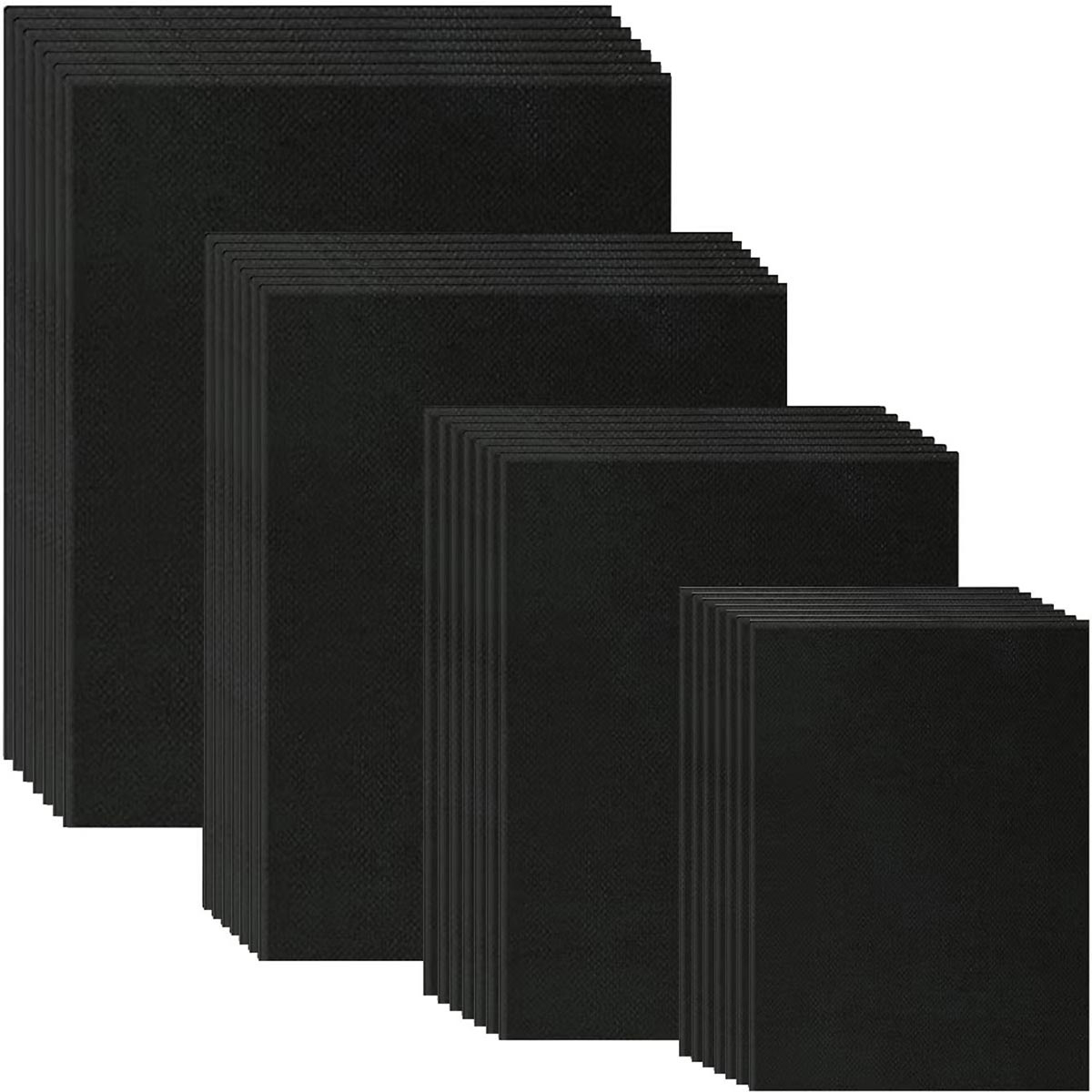 Canvas Boards for Painting,Blank Black Canvas Panels,8 oz Gesso-Primed, Art Supplies for Acrylic Pouring and Oil Painting.