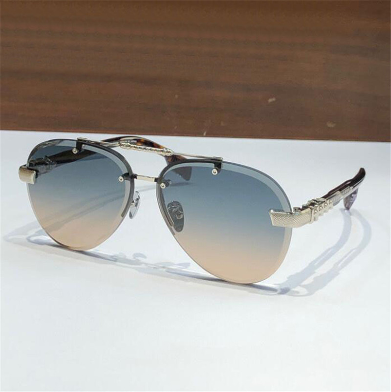 New fashion design pilot sunglasses 8267 exquisite metal frame rimless cut lens retro shape simple and generous style outdoor UV400 protection glasses