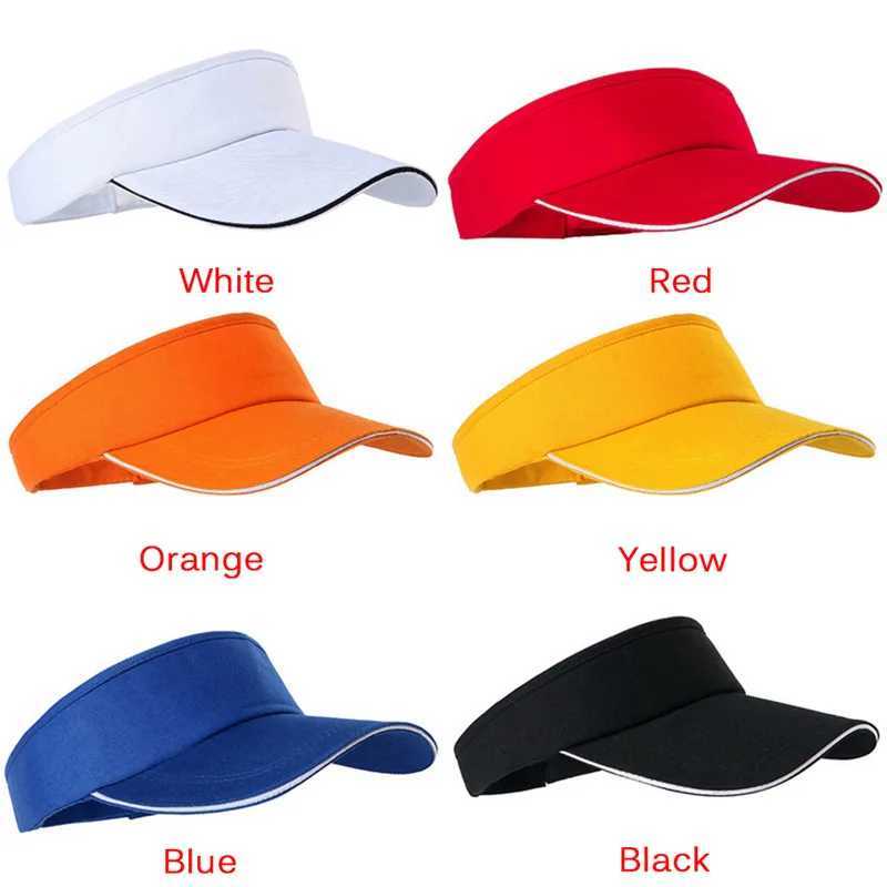 Visors brede rand hoeden emmer verstelbare unisex mannen vrouwen gewoon zon vizier sport tennis ademende cap hoed 240413