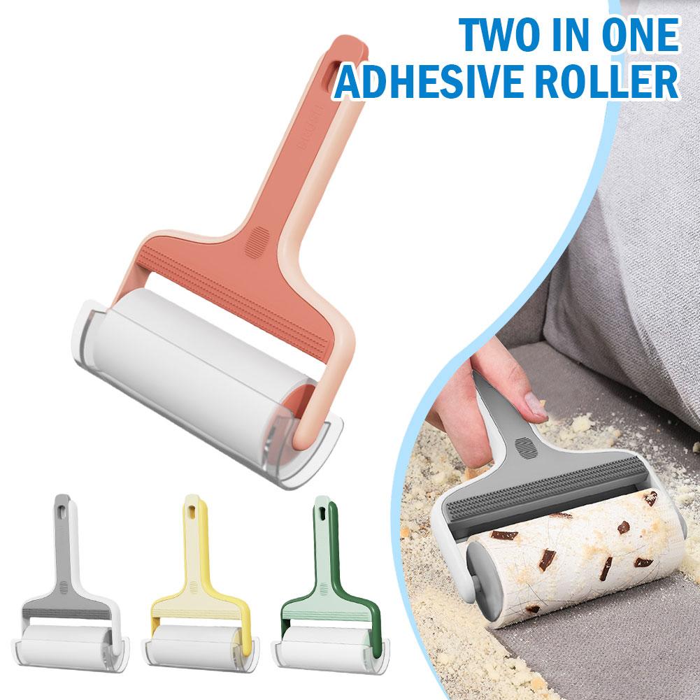 Dålig rullpapper Sticky Roller Dust Wiper PET Hårkläder Rengöring Tousle Carpet Tool Portable Remover Brush Repaceabl W7A3