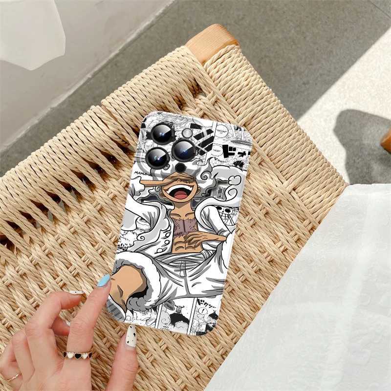 Comics Heroes Anime One Piece Luffy Nika Gear 5. Telefon Kılıfı İPhone 15 14 13 12 11 XS Pro Max X XR Plus Sert PC Şok geçirmez Kapak Matte 240413