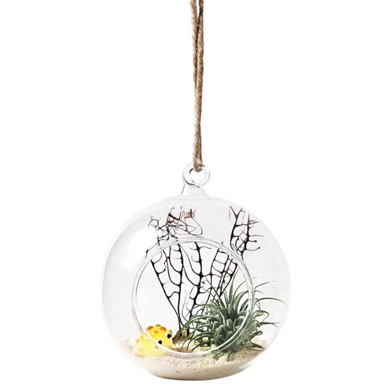 Hanging Glass Terrarium Tea Light Bandlerser Succulents Succulents Vase Hangle pour la maison de mariage à la maison Décor de plein air intérieur