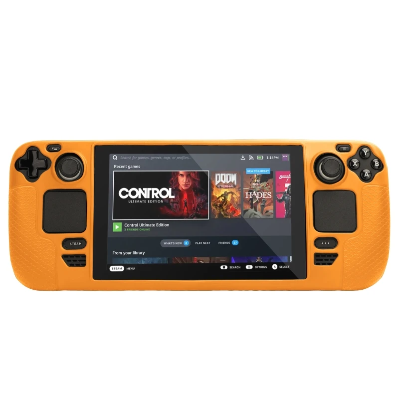 Accessori Custodia di stoccaggio di soft shell console di gioco del ponte Steam Coperchio di silicone portatile mazzo a vapore con cordino cinghia del collo DXAC