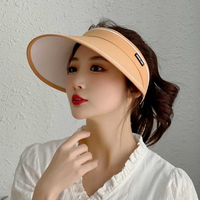 Visors Wide Brim Chapeaux de seau Chapeaux d'été pour femmes pour femmes chapeau de soleil Visor Suncreen Floppy Cap femelle Femelle de baseball décontracté chapeau pour femme UV Protection Soleil Sun 240412