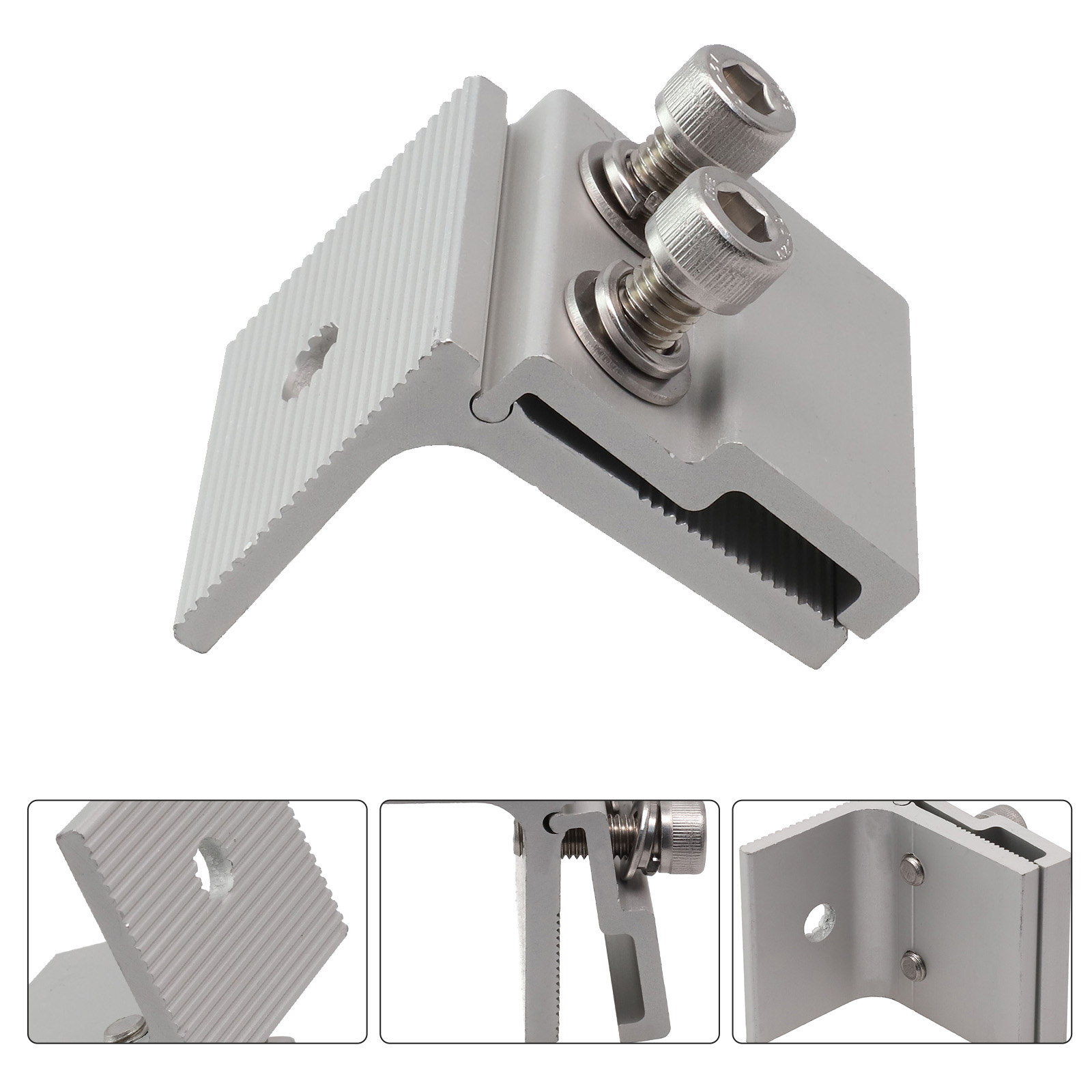 1/Solar Panel Bracket Photovoltaic PV Panel Roof Standing Seam Clamp Solar Power System Mounting Fixing Clamps
