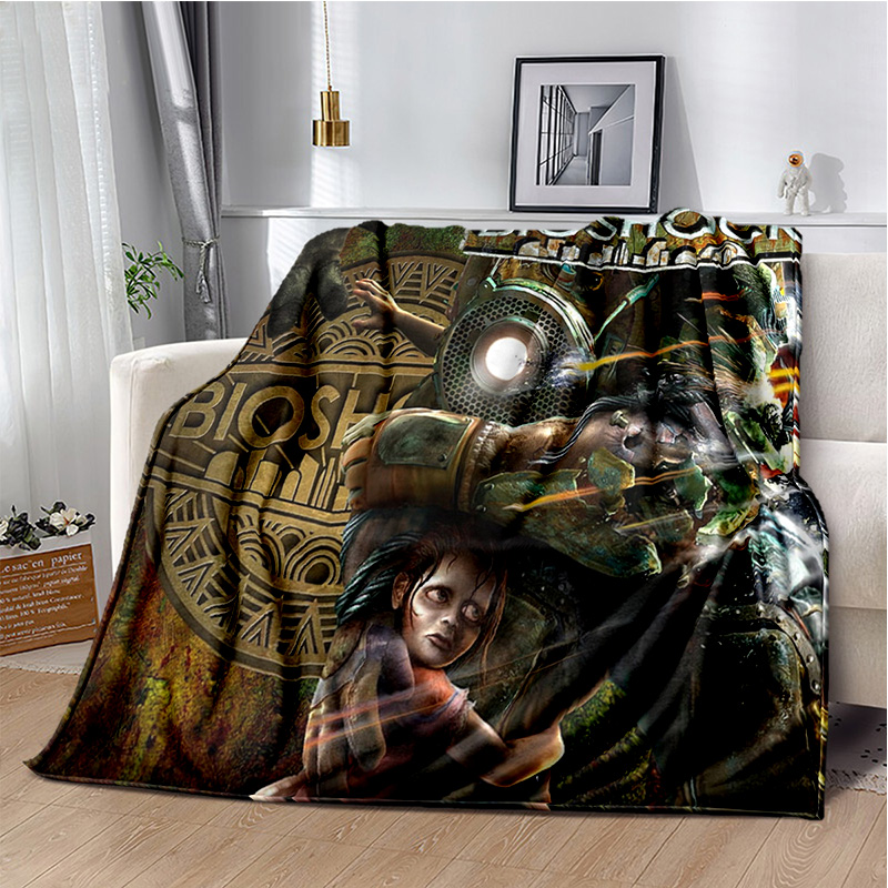 Boppata giocatore di gioco Bioshock retrò 3D, coperta a tiro morbido il letto camera da letto da letto da letto la casa coperta di copertura di riposo