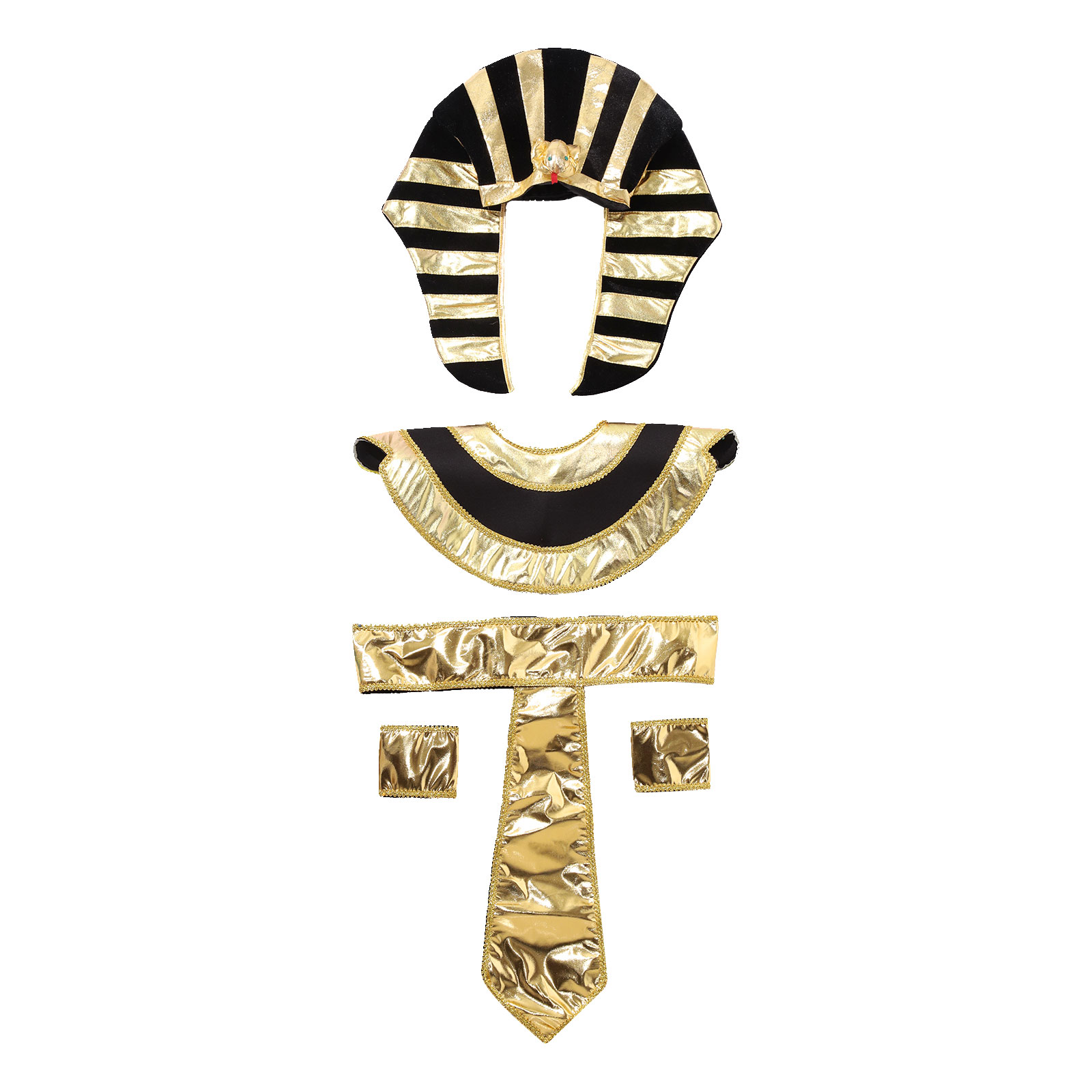 Mannen oude Egyptische farao cosplay Cosplay kostuum accessoire Halloween Gold Trims Cleopatra Oude Romeinse koningin Party Props
