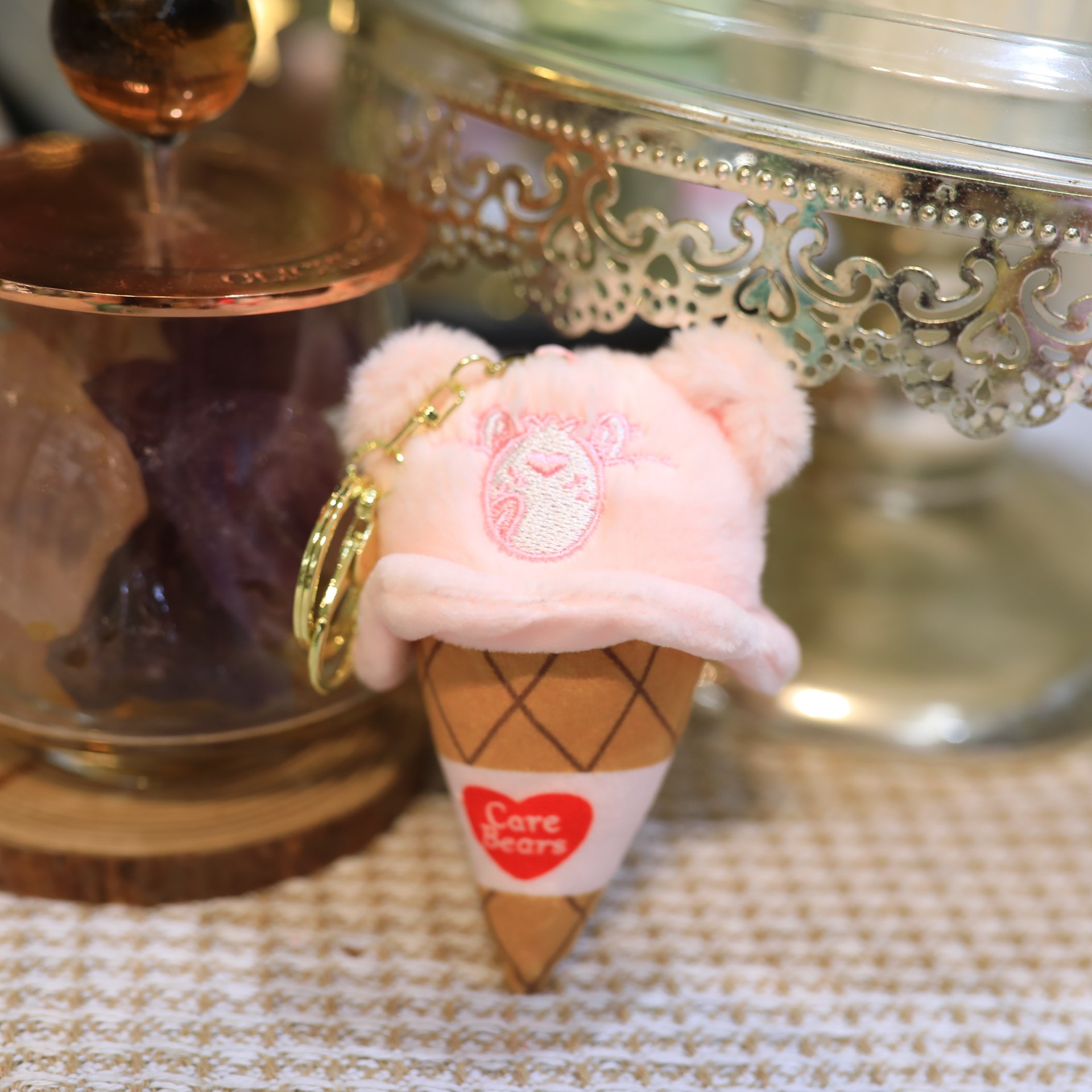 Pop up up mignon de crème glacée de 4 pouces Bear 10cm Doll Machine Grab Machine Doll Doll Plux Toy Rainbow Ice Cream Small Pendant Couple Doll Small Gift Doll Sac Pendeur