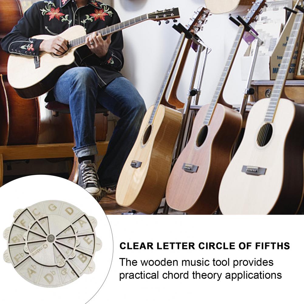 Adjustable Circle of Fifths Rotatable Wood Circle of Fifths A Heavy Duty Musical Disc for Chord Theory Music Learning Letter