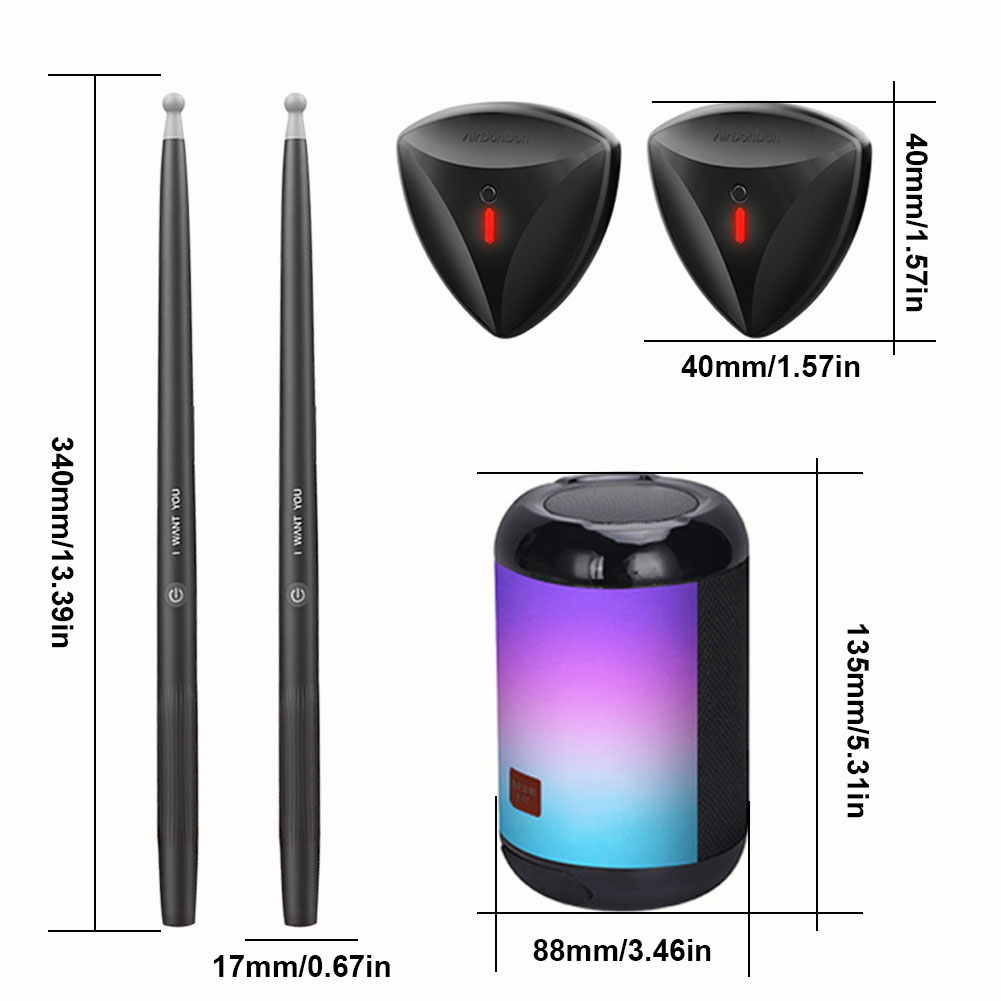 Portable Electronic Drum Set: Air Drums with Foot Pedals for Adults and Kids