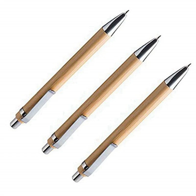 Pennor 50stBambu Ballpoint Pen Stylus Contact Pen Office School Supplies Penns Skrivningstillbehör med blått bläck