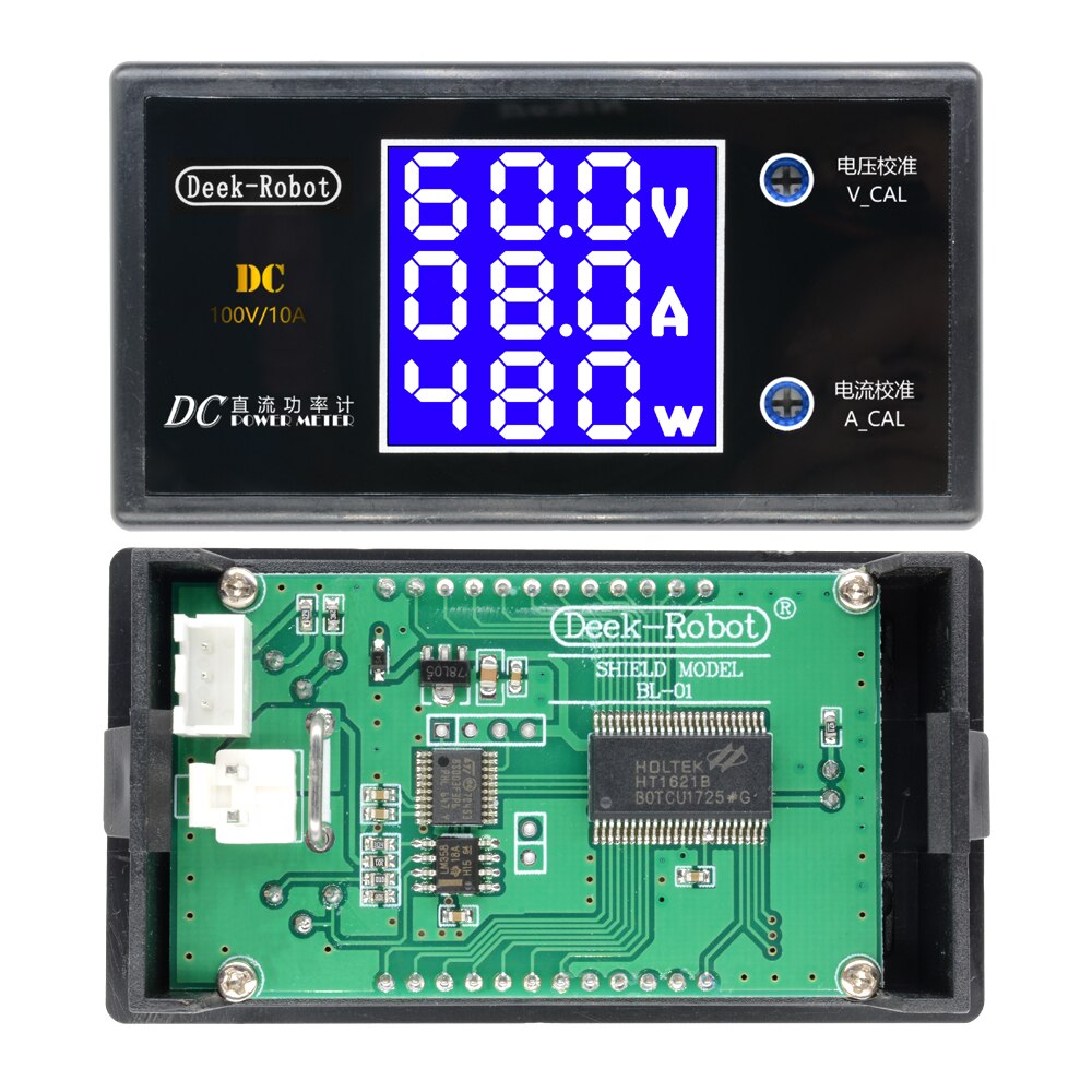 LCDデジタル電圧計量計電圧電流電力メーター電圧検出器テスターモニターDC 0〜100V 10A 1000W