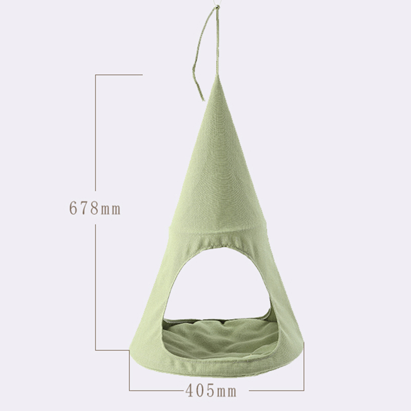 Cats Hammock Breathable Cozy Cone Shaped Hanging Green Cute Bed Kitty Resting Seat Pet Accessories Cats Hammock Hanging Bed
