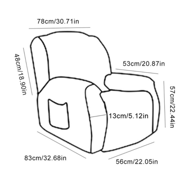 Cubierta de sofá reclinable 1 plaza de sillón de un solo sillón relajado Slip-Slip Sofá Protector para sala de estar lavable 