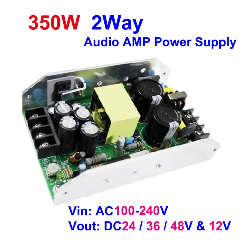 350W 2way DC 24/36/48V 12V2A Zasilacz przełączania dla cyfrowego TPA3255 TPA3221 TPA3116 Audio Wzmacniacz Audio Zasilanie dla DIY AMP