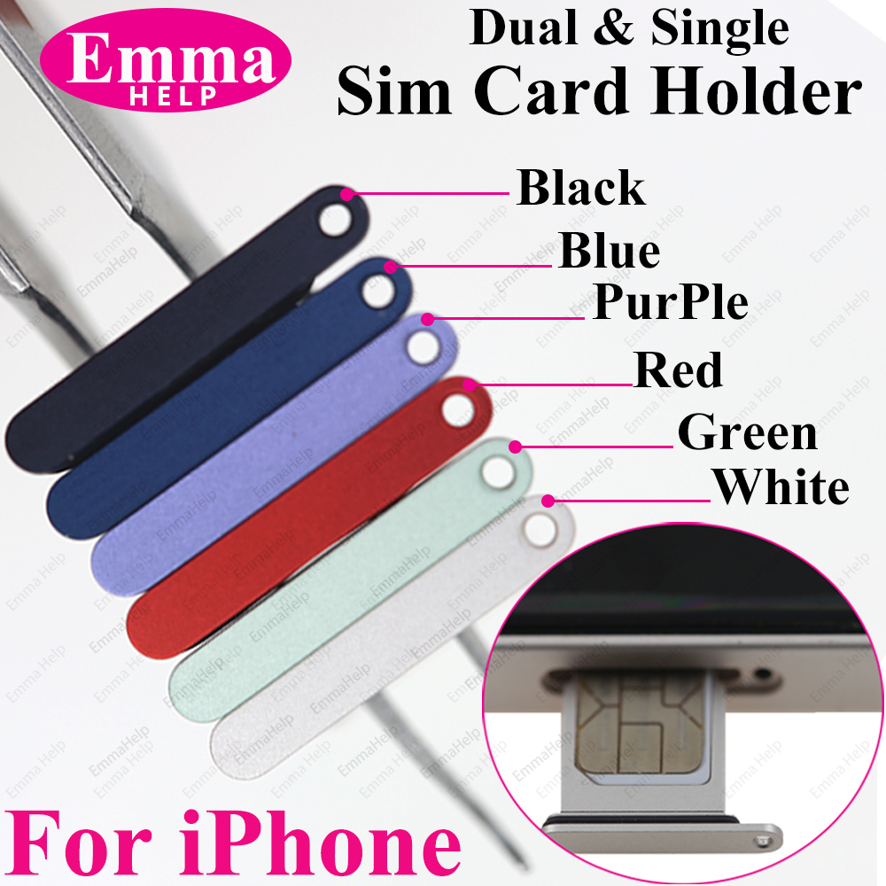 SIM Card Holder For iPhone 14 13 12 11 Pro Max 14Plus Single Dual Sim Card Socket Holder Slot Tray Mobile Phone Accessories