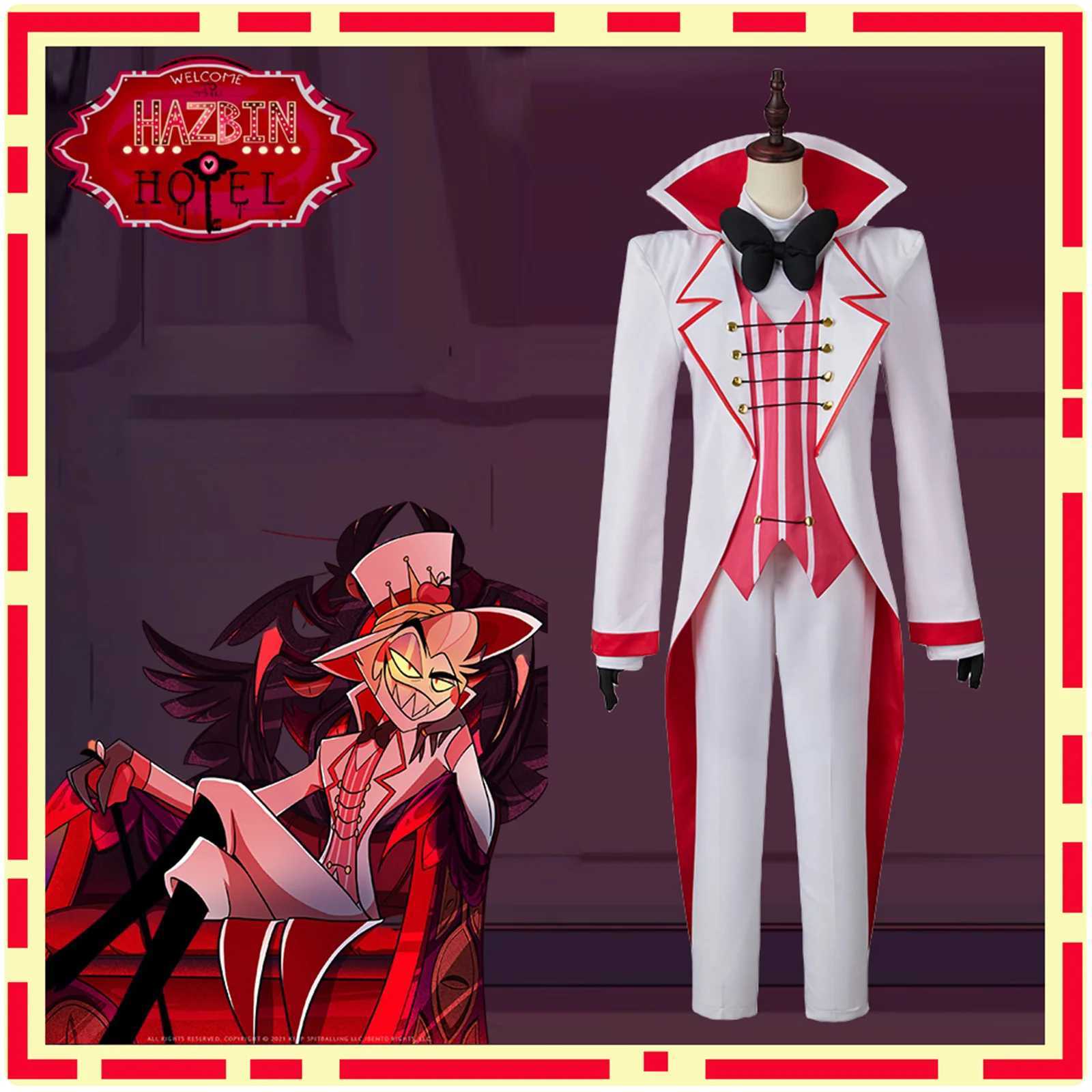 Costumi anime Anime Lucifero Cosplay Morning Star Costume Wigs Men Abito uniforme Giacca pantaloni Cappello Halloween Outfit della festa di compleanno 240411