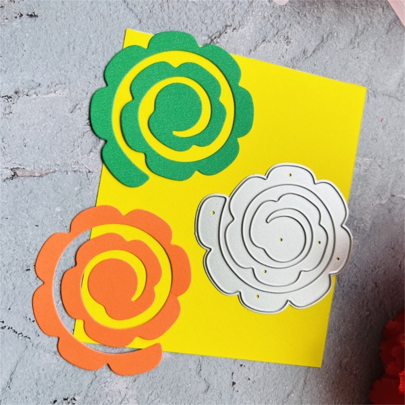 Curly Flower Metal Cutting Dies Stencils för DIY Scrapbooking Dekorativa prägling av papperskort Mall Dekor Die Cuts