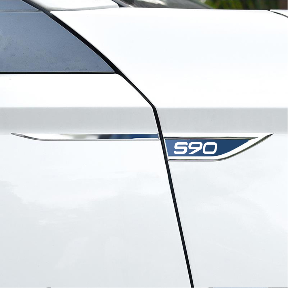 3D Metal Epoxy Car Corps Corps Fender Couteau Badge Stickers Emblem Badge Decals pour Volvo S60 S90 XC60 XC90