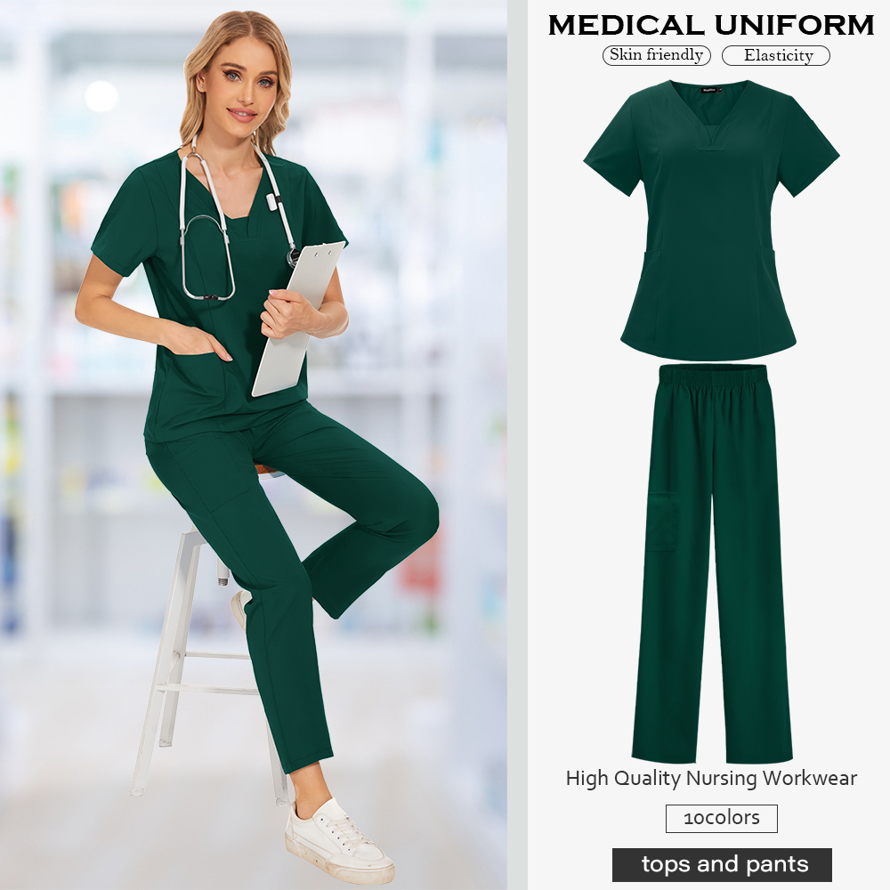 Nursing Medical Scrub New Uniform Hospital Unisex Doctor Nurse Working Clothes Lab Special Uniforms Medicinska tillbehör Arbetskläder