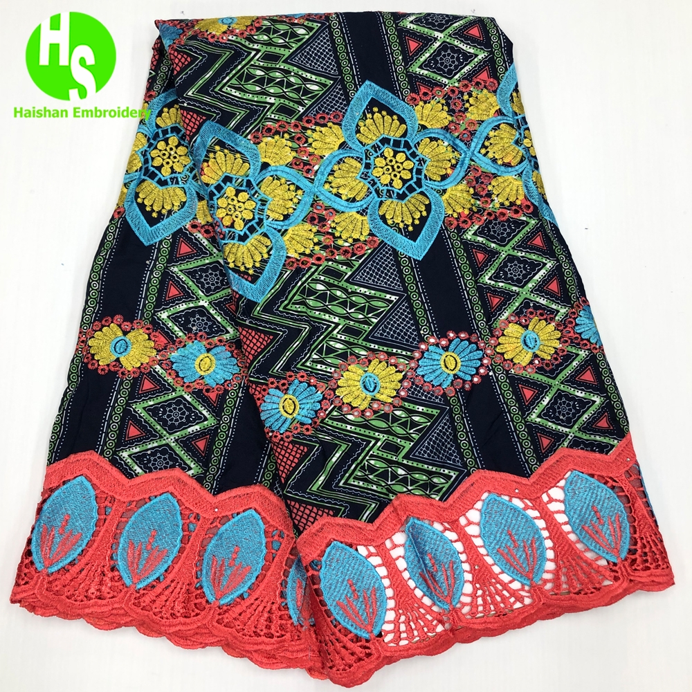 Nieuwste 5 yards Ankara Wax Lace Fabric 2023 Hight Qualiy African Wax Embroidery Fabric For Woman Party Dresses Material