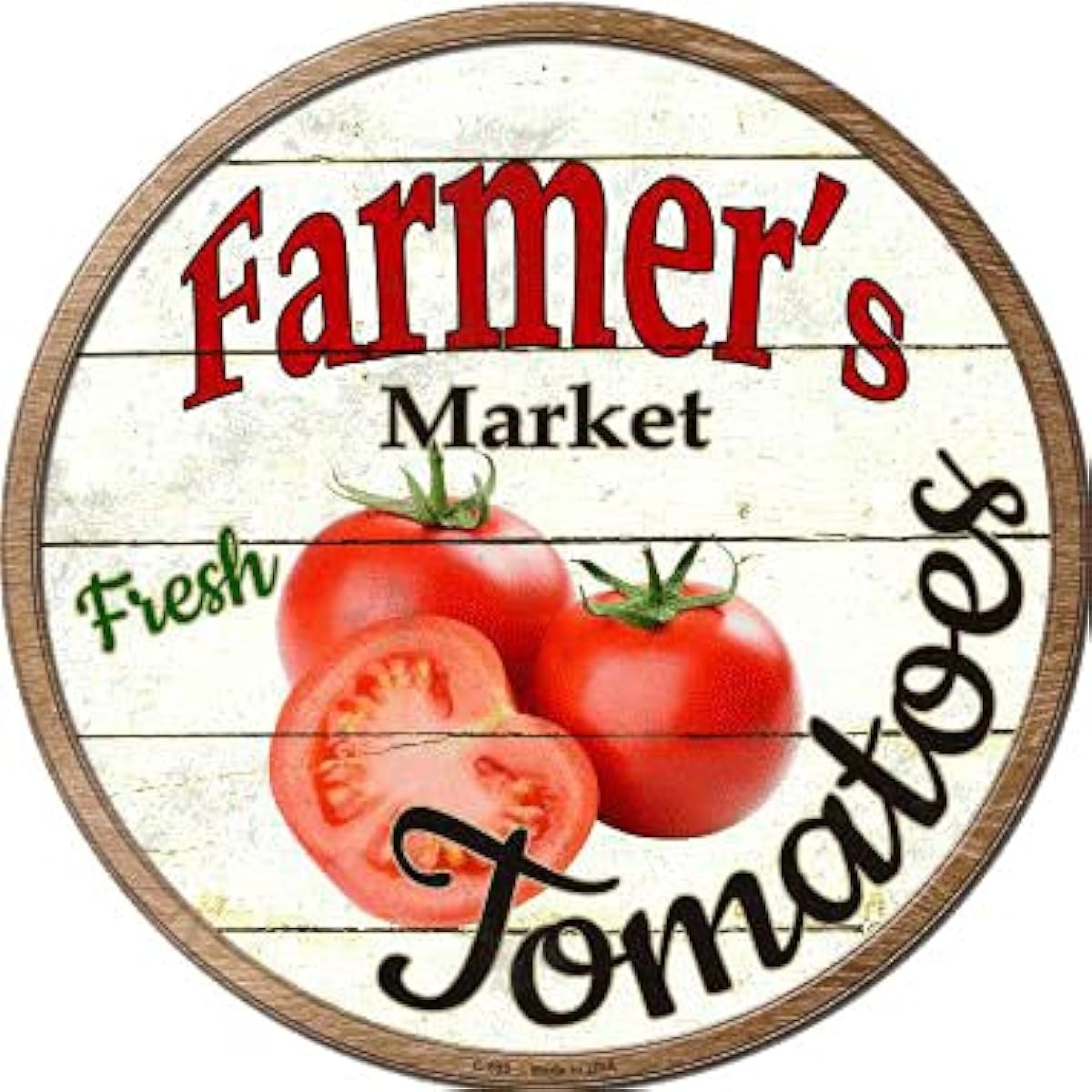 Farmers Market Marchew Cebule Truskawki pomidory Bgiołowe okrągłe znak okrągły, odpowiedni dla rynków supermarketów i gospodarstw